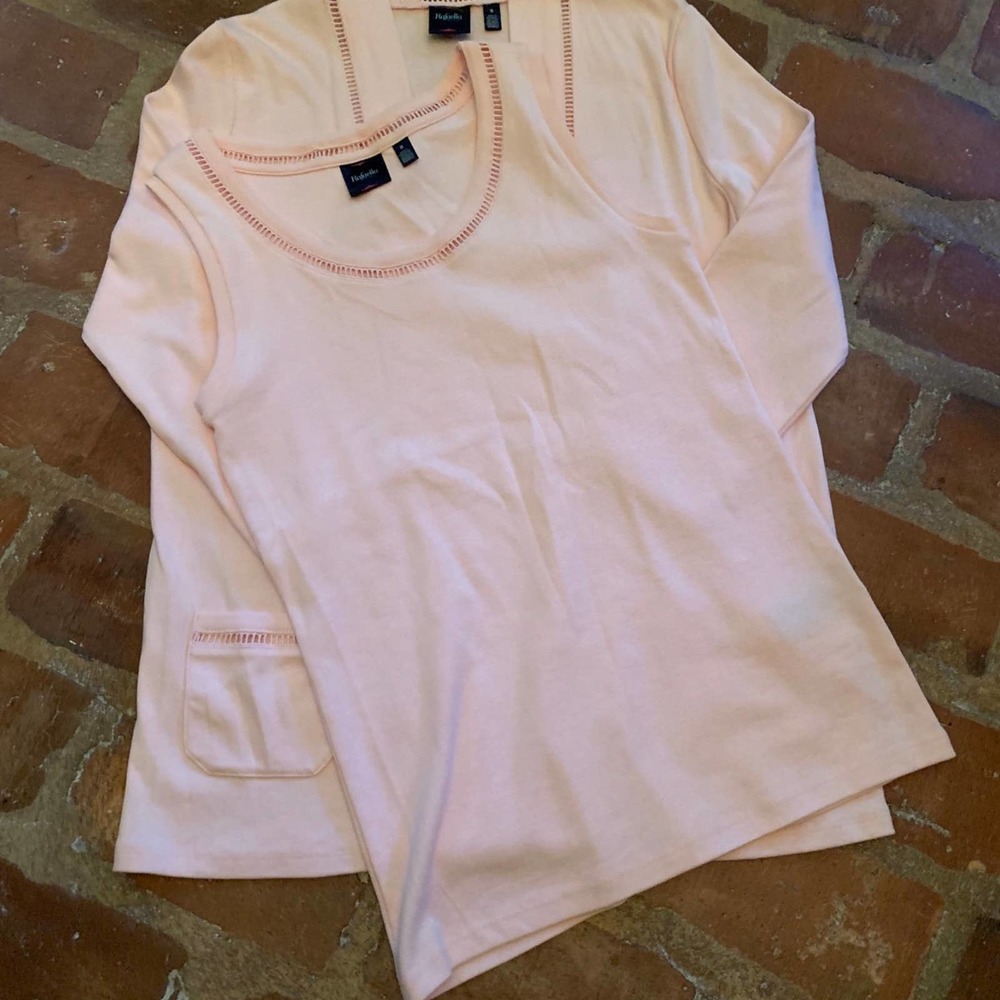 LIKE NEW Rafaella Tank Cardigan Light Weight Sweater Set Pink SIZE MEDIUM